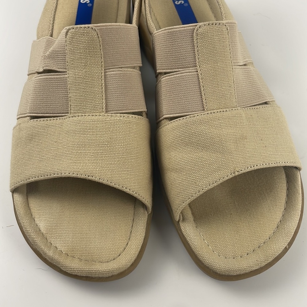 Keds | Beige Canvas Open Toe Slip On Sling Back Comfort Sandal Shoe Size 8 - Picture 4 of 9